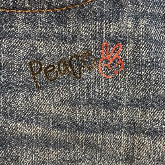 Wrangler jean shorts 3T graffiti distressed cotton spring summer adjustable wais - Picture 4 of 8